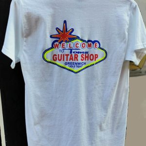 Tom's Guitar Shop T-Shirt - White 'VEGAS'
