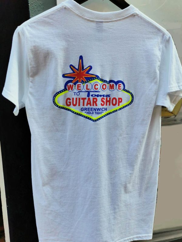 Tom's Guitar Shop T-Shirt - White 'VEGAS'